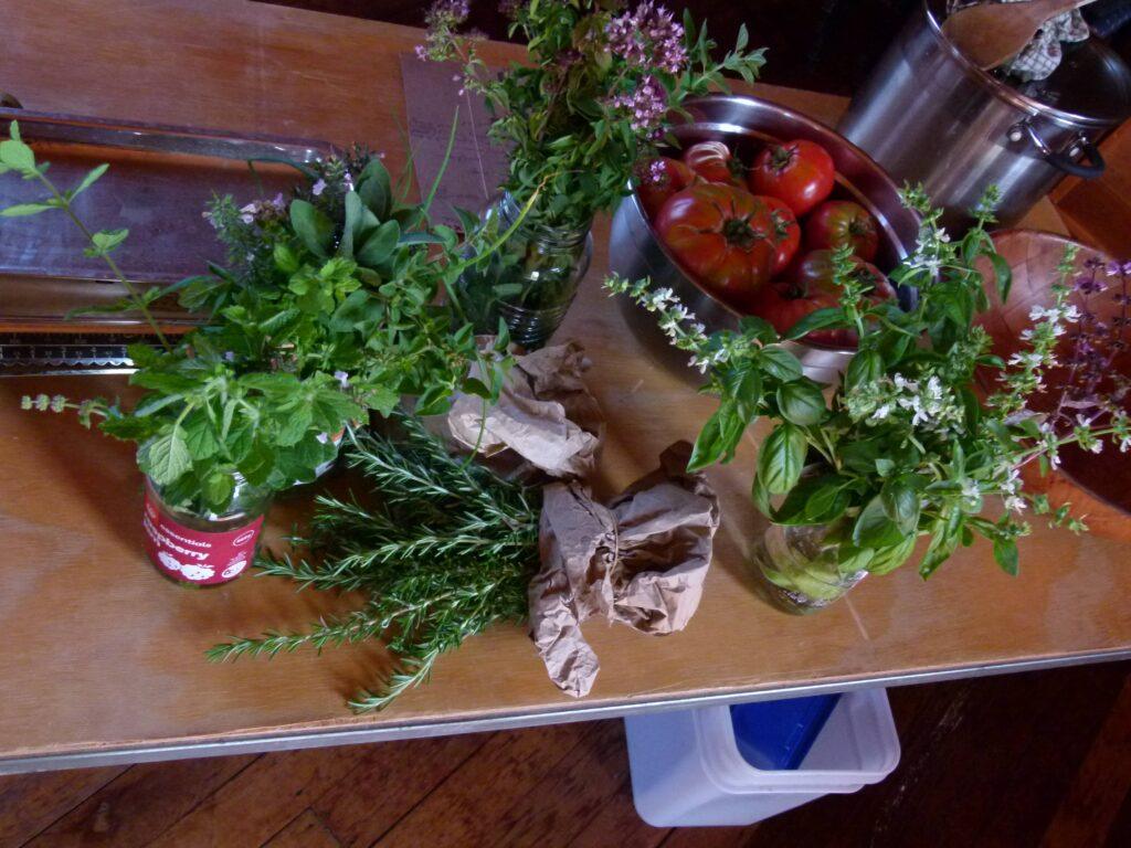 Fresh herbs and tomatoes from the valley