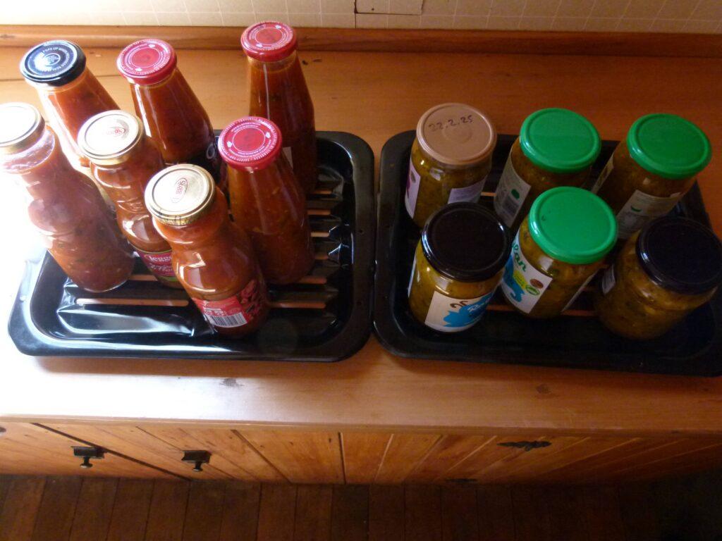 The finished jars: tomato sauce and kumikumi pickle, dated 21 February 2026